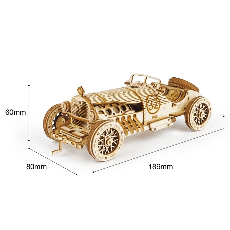 🏎️ Puzzle 3D in Legno – Auto da Corsa da Assemblare (Scala 1:18)