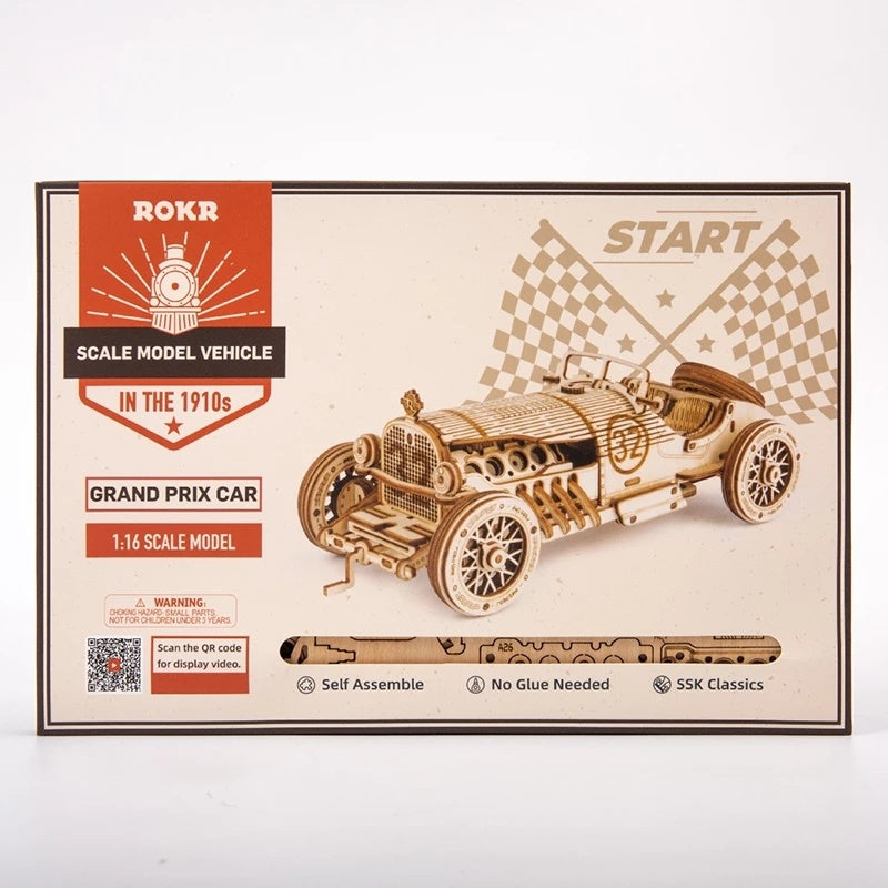 🏎️ Puzzle 3D in Legno – Auto da Corsa da Assemblare (Scala 1:18)